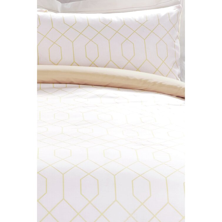 Samantha Faiers Home White/Gold 144 TC Reversible Duvet Cover Set